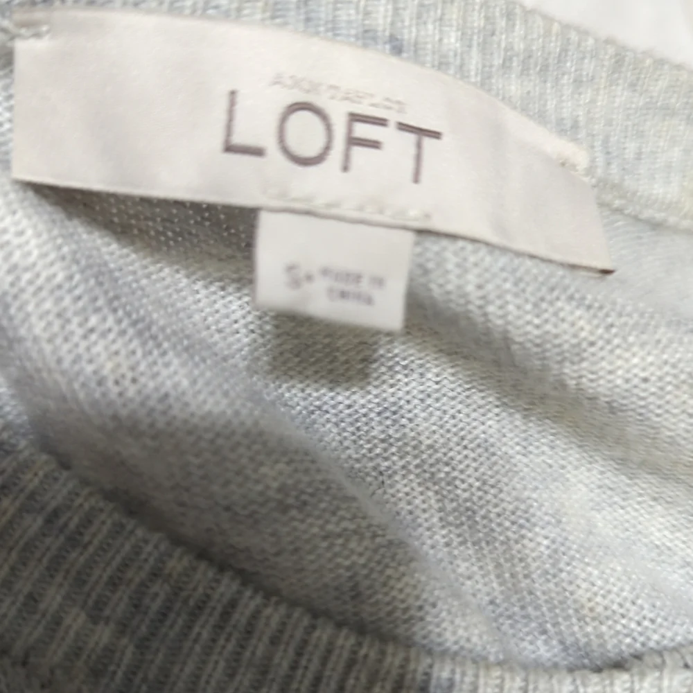 LOFT Gray Embellished Jewel Beaded Rabbit Hair Blend Cardigan‎ Sweater Small 645